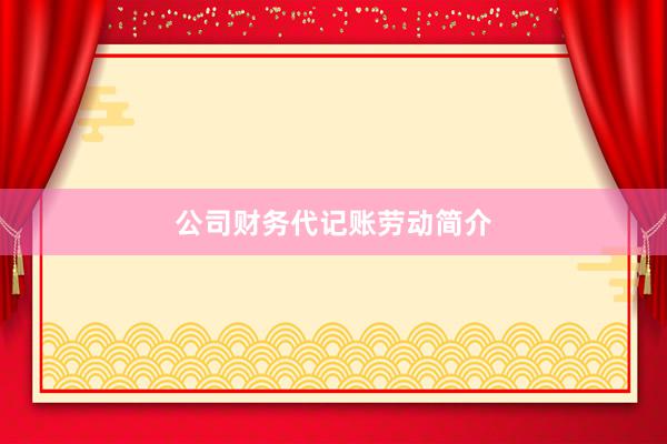 公司财务代记账劳动简介